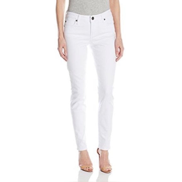 kut from the kloth diana skinny jeans white